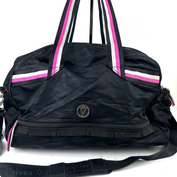 Lululemon Ivivva Got Game Duffle Bag Black Nylon Medium Gym Overnight - Picture 1 of 10